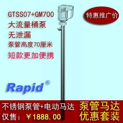 RAPID高性能无泄漏电动塑料插桶泵700mm泵管GTPS07